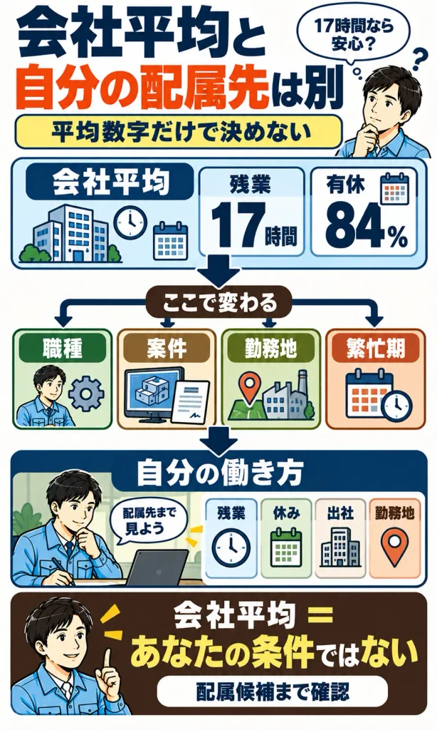会社平均と配属先は別物