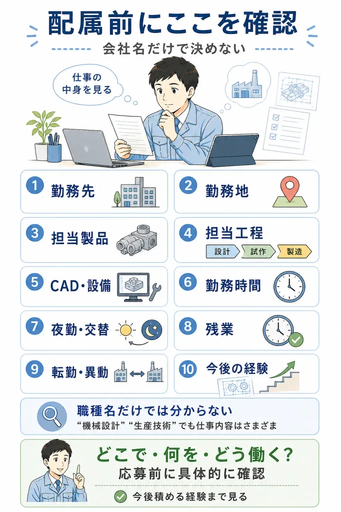 応募・配属前に確認したい10項目