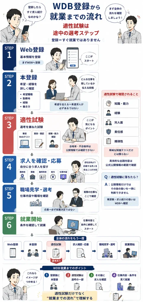 WDB登録から就業までの流れ