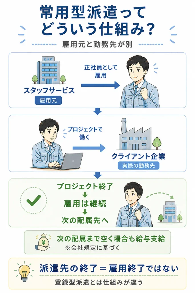スタッフサービスエンジニアリングの常用型派遣の仕組み