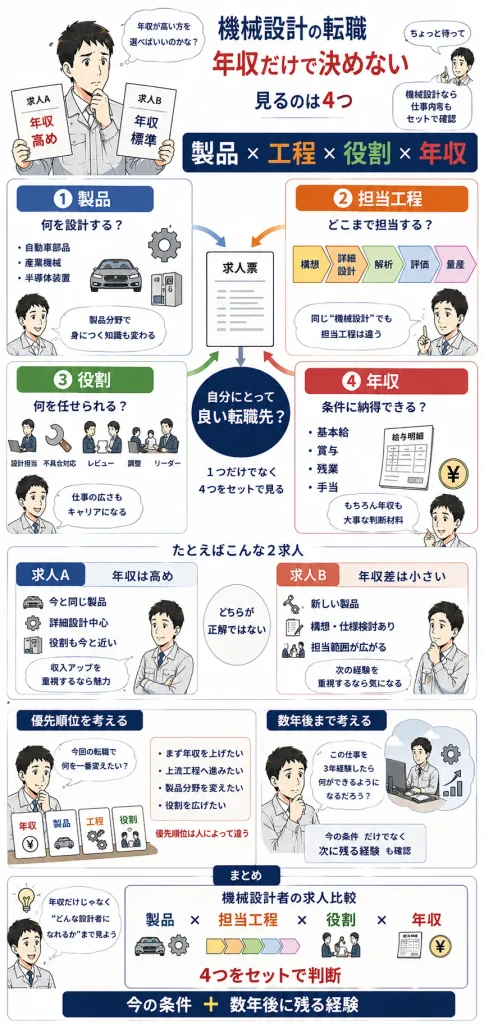 機械設計者が転職先を見る4つの軸