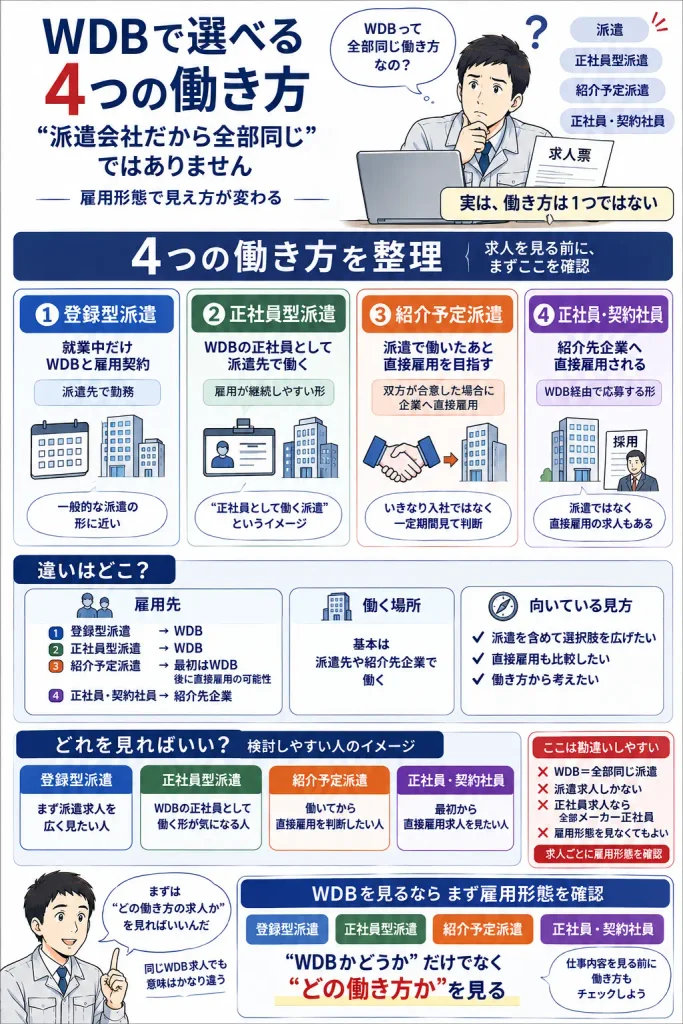 WDBで選べる4つの働き方