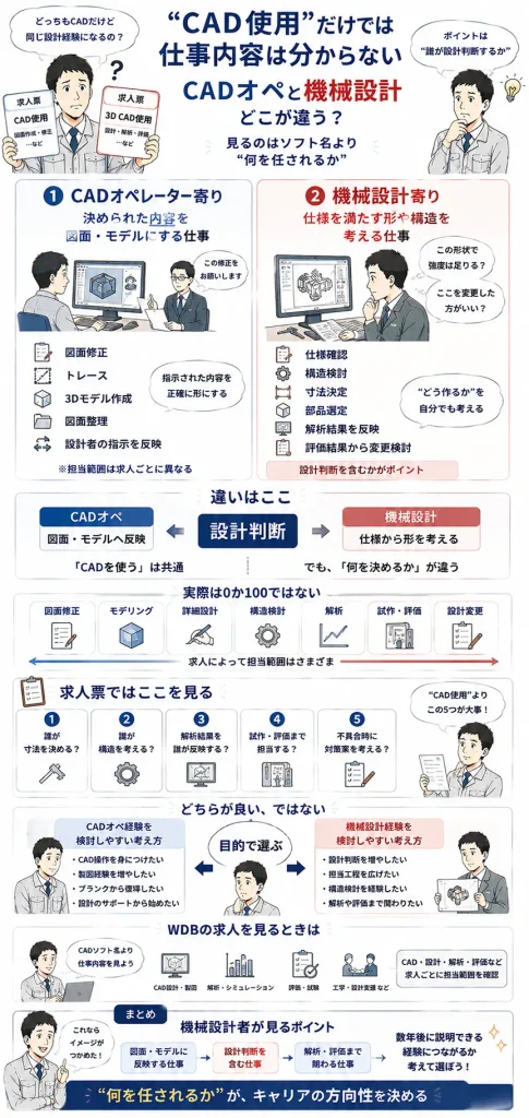 CADオペレーターと機械設計は何が違う？