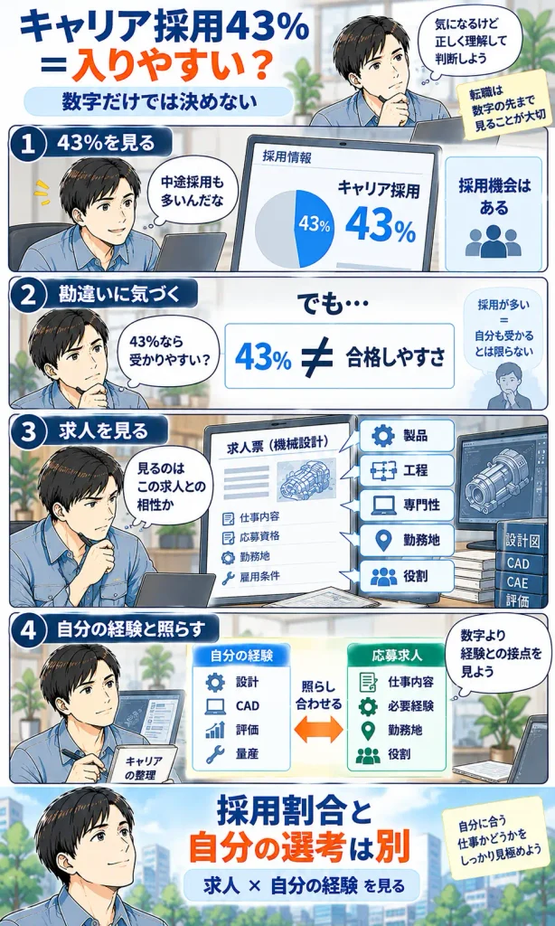 キャリア採用43％の正しい見方
