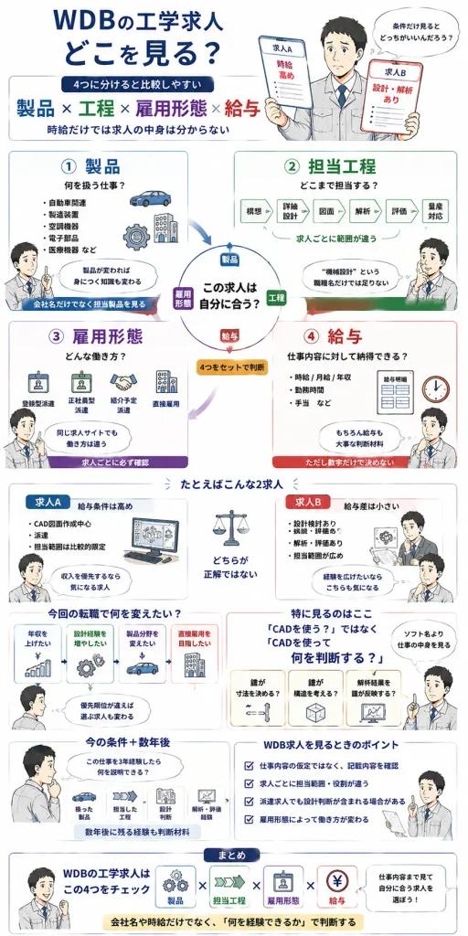 WDBの工学求人を見る4つの軸