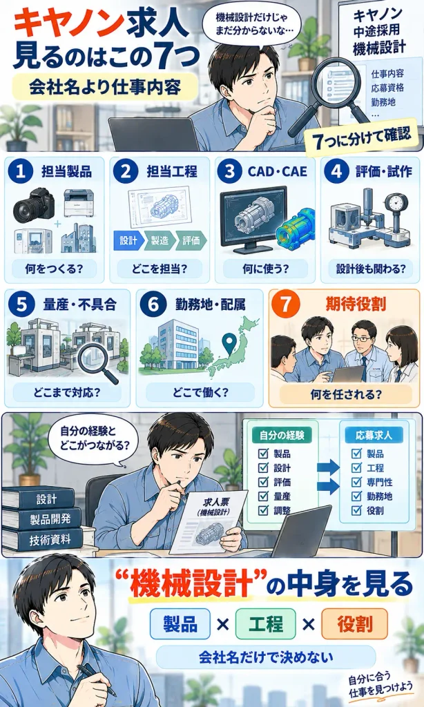 機械設計者がキヤノン求人を見る7項目