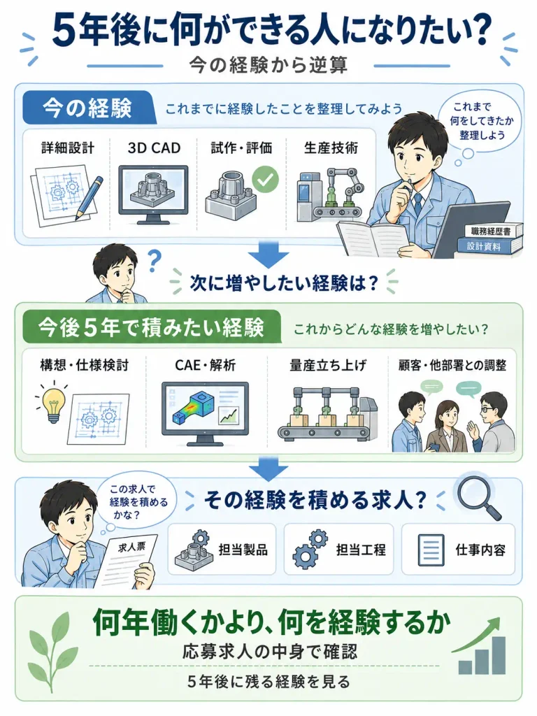 現在の経験 → 今後5年で積みたい経験
