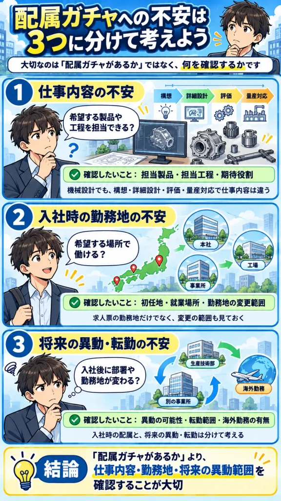 配属ガチャへの不安を3つに分けて整理