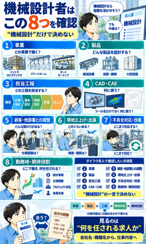 機械設計者がダイフク求人で確認したい8項目
