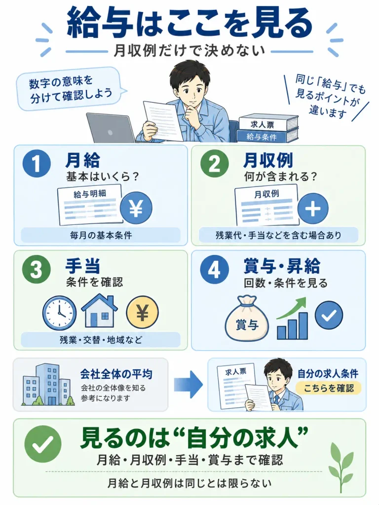 求人票の給与を見る4ポイント
