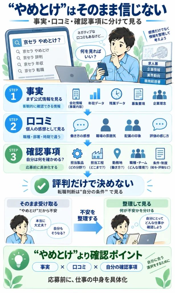 “やめとけ”という評判は、事実・口コミ・自分が確認することに分けて見る