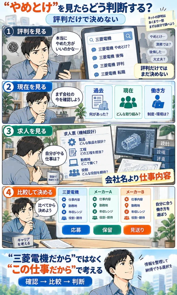 三菱電機への転職で後悔しないための確認フロー