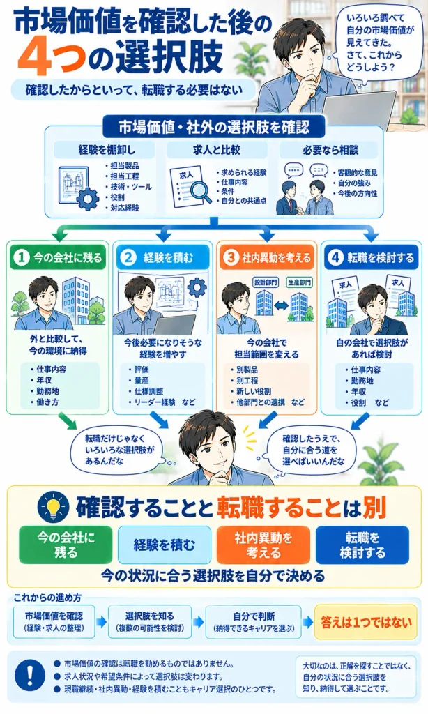 市場価値を確認した後の4つの選択肢
