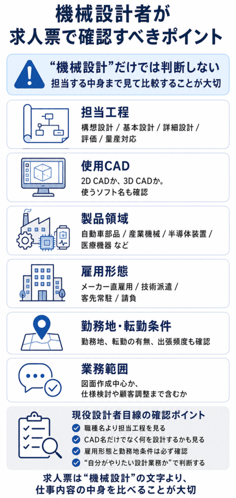 機械設計者が求人票で確認すべき比較ポイント