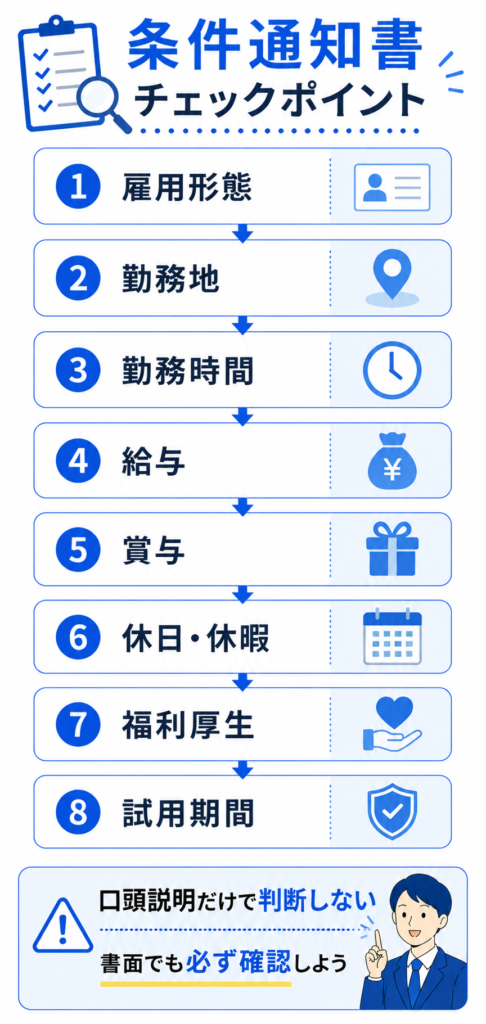 条件通知書チェックリスト