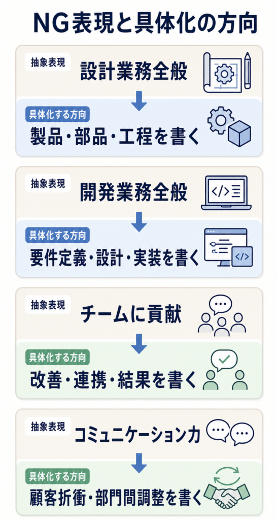職務経歴書のNG表現