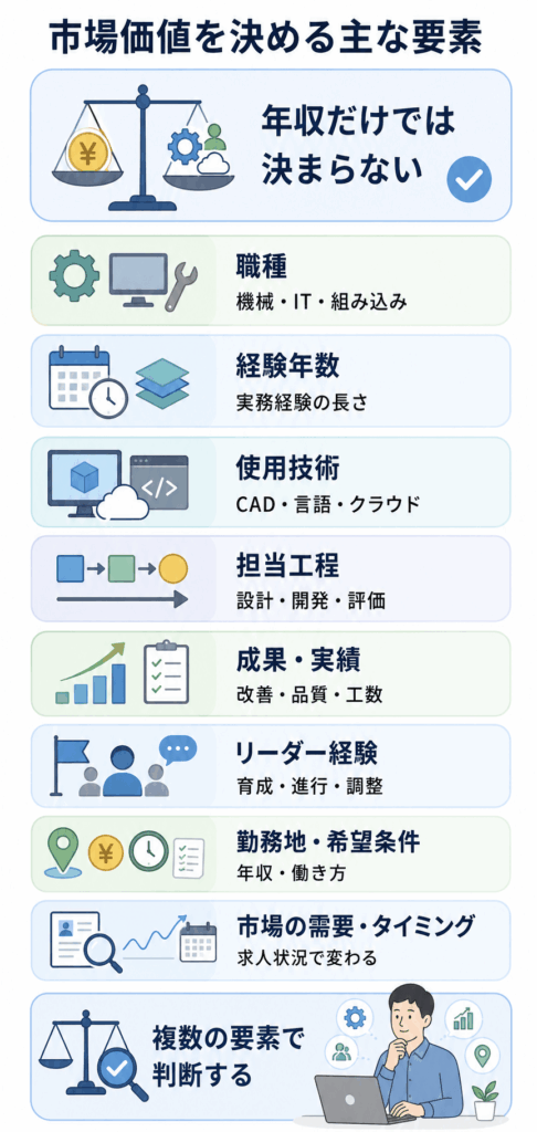 エンジニアの市場価値を決める主な要素