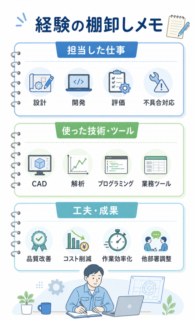 技術職向け・経験の棚卸しメモ例