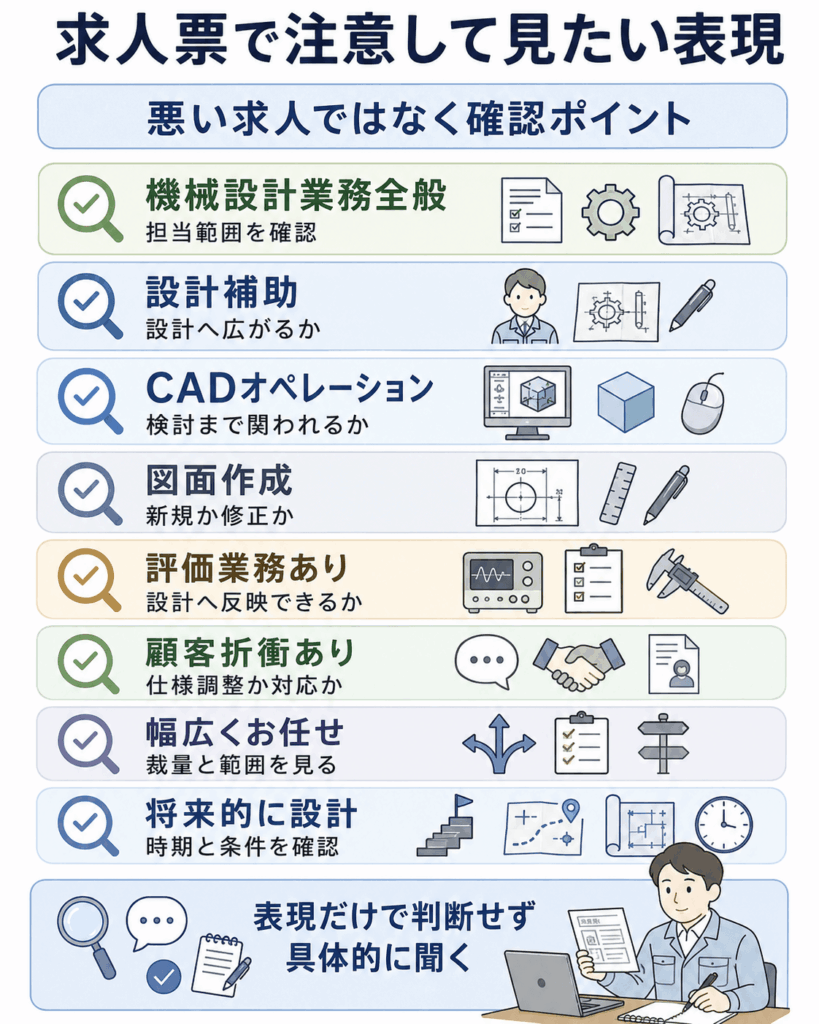 注意して見たい求人票の表現と確認ポイント