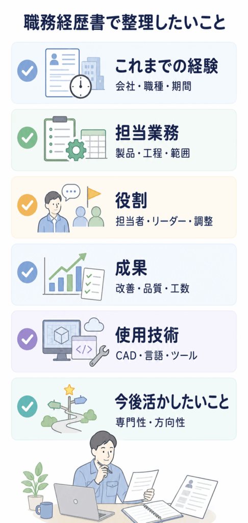 職務経歴書で整理したいこと