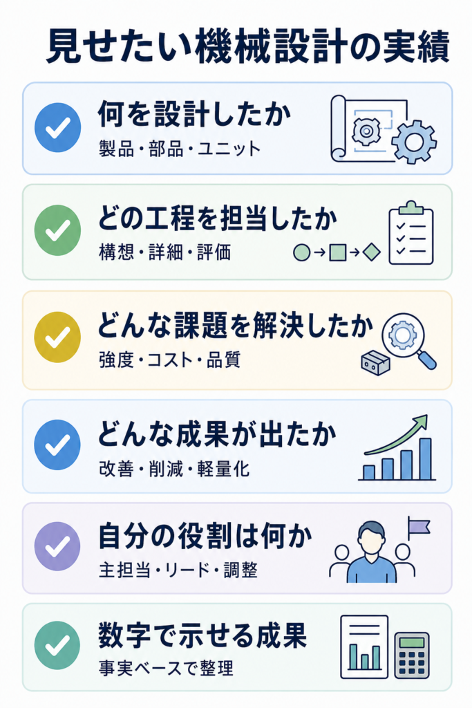 スカウトを受けるために見せたい機械設計の実績