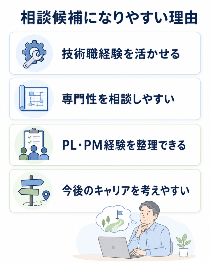 40代・50代エンジニアでも相談候補になりやすい理由