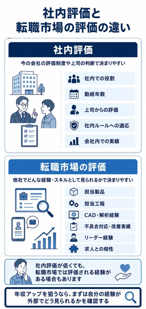 社内評価と転職市場の評価の違い