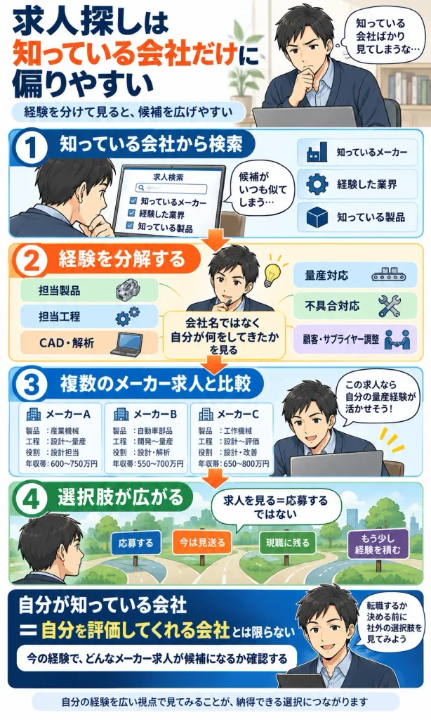 求人候補の偏りを防ぎ、選択肢を広げる