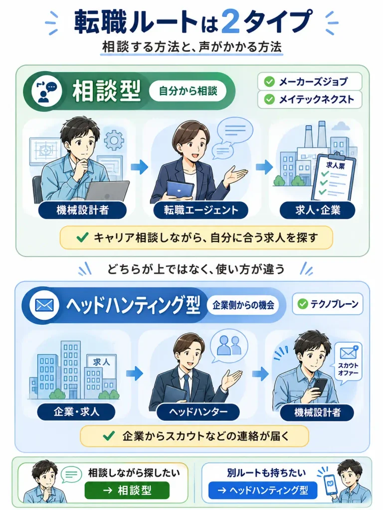 相談型とヘッドハンティング型の違い