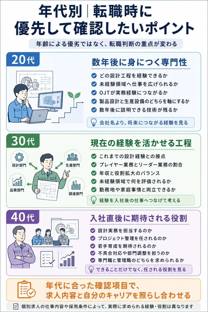 20代・30代・40代で異なる、転職時に優先して確認したいポイント