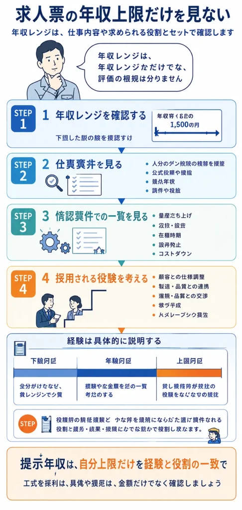 求人票の年収レンジを確認する順番