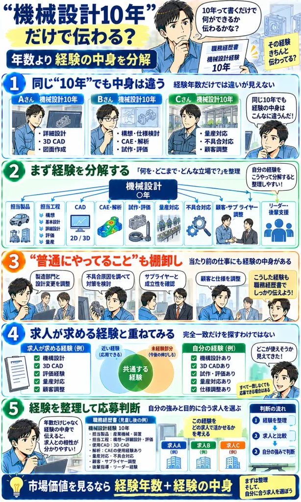 機械設計10年を経験の中身まで分解する