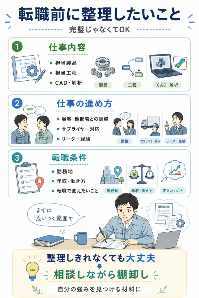 機械設計者向け・転職前の経験棚卸しシート