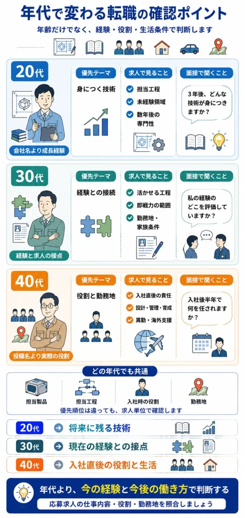 20代・30代・40代で異なるエプソン転職の確認ポイント