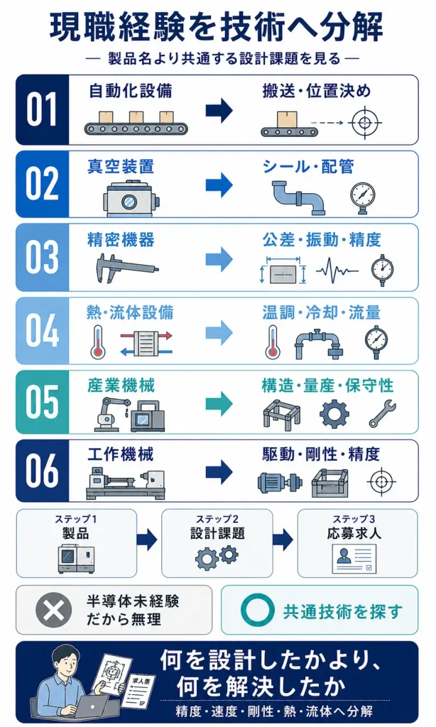 現職経験から半導体製造装置へ活かしやすい技術