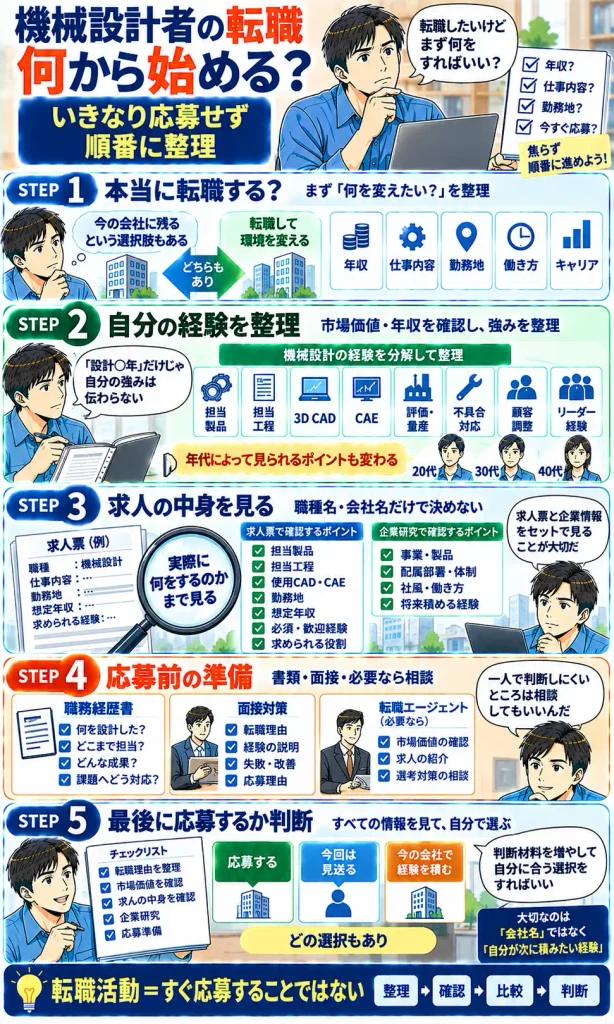 機械設計者の転職ロードマップ