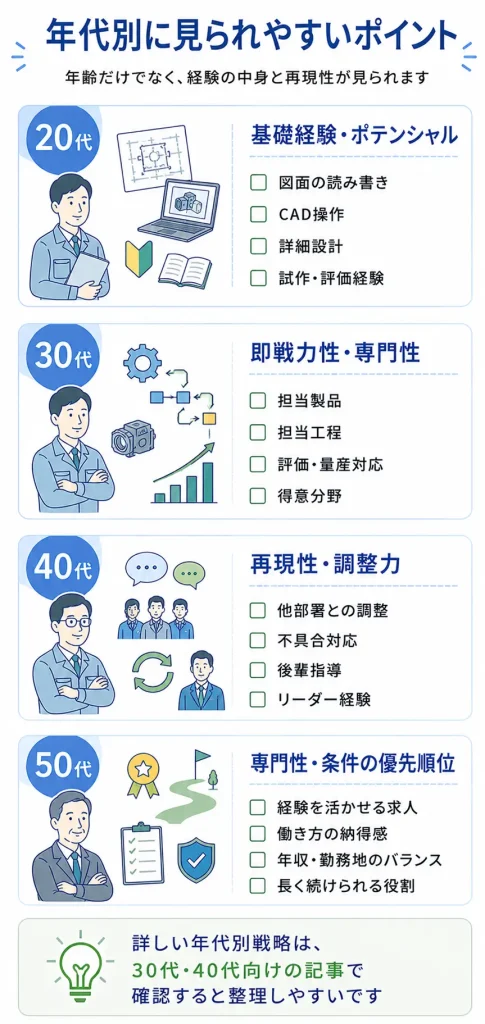 年代別に見られやすいポイント