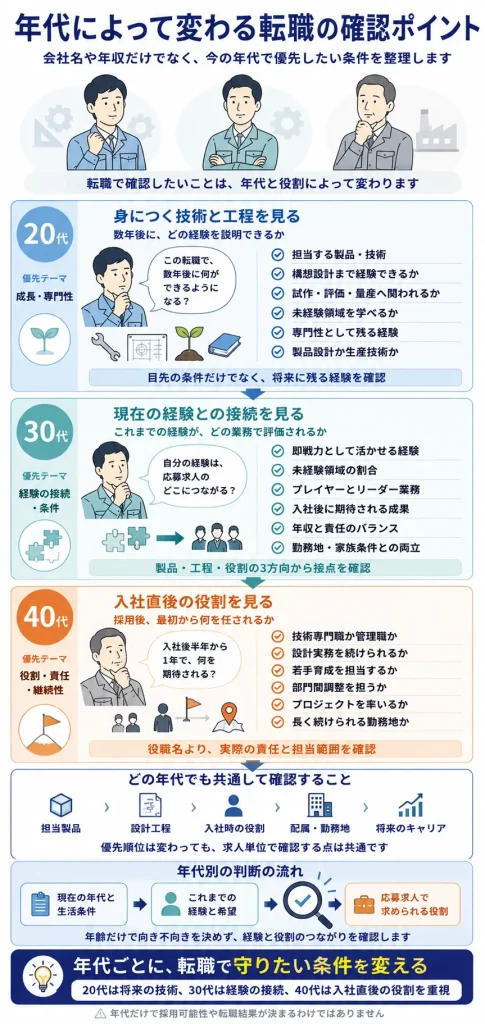 20代・30代・40代で異なる転職確認ポイント