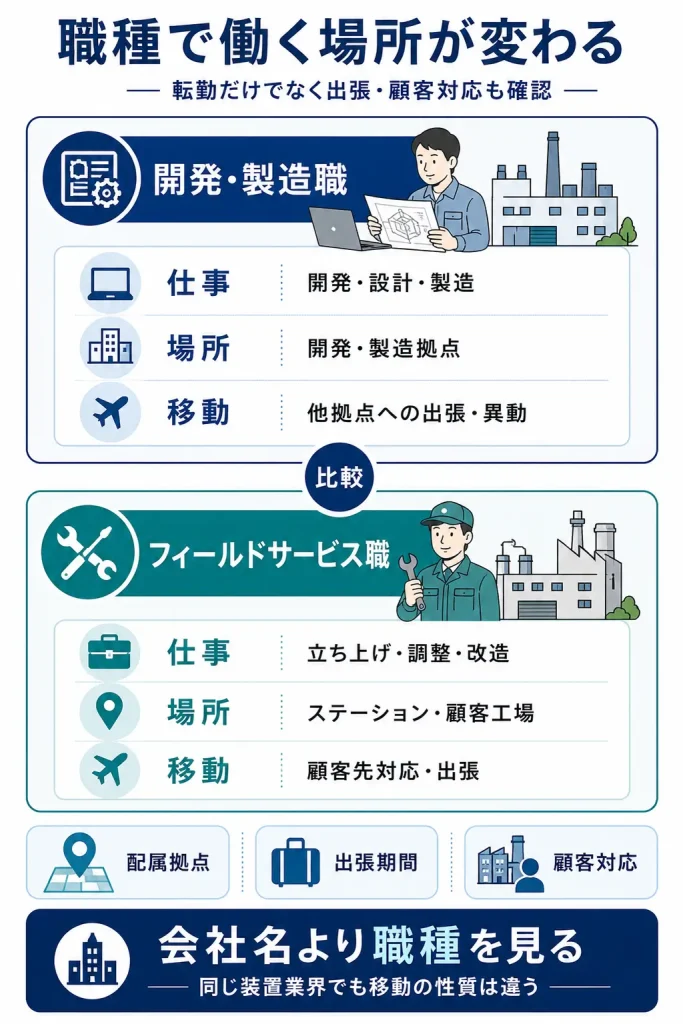 開発・製造職とフィールドサービス職の違い