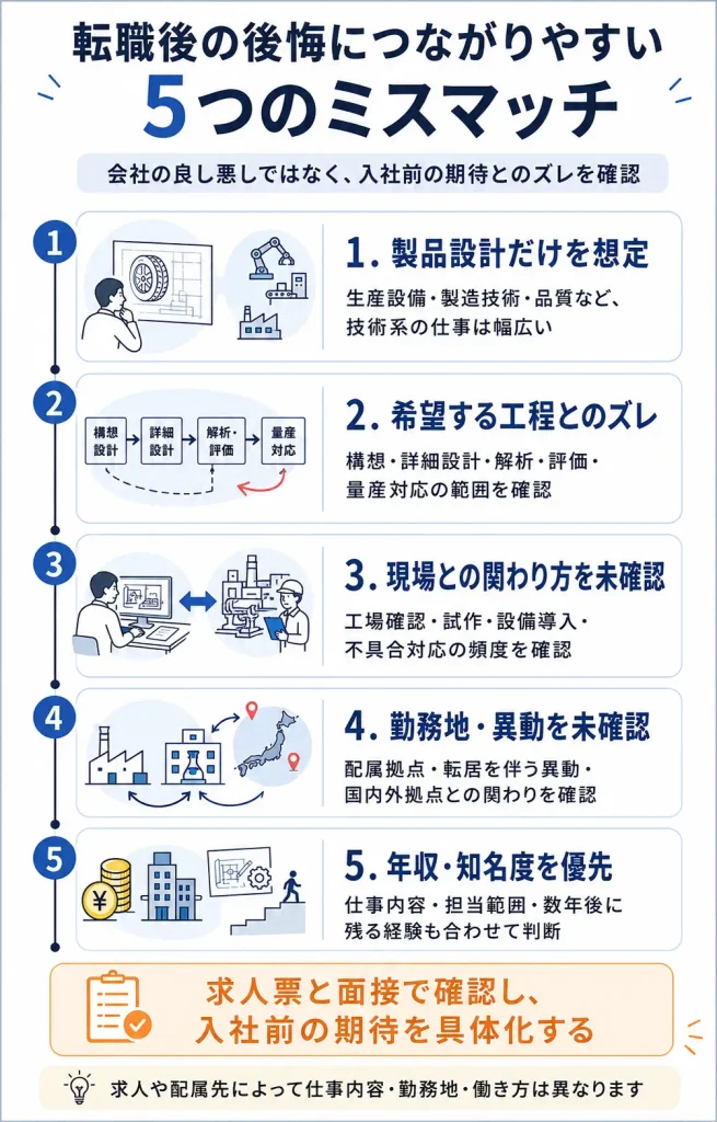 ブリヂストンへの転職で後悔につながりやすい5つのミスマッチ