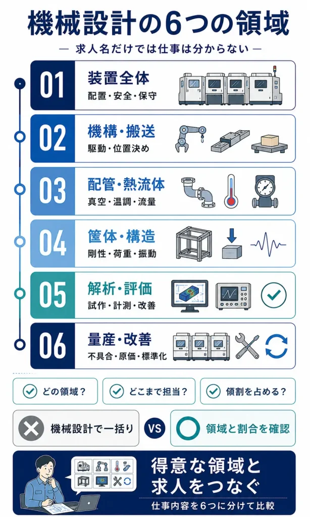 半導体製造装置における機械設計の6つの仕事領域