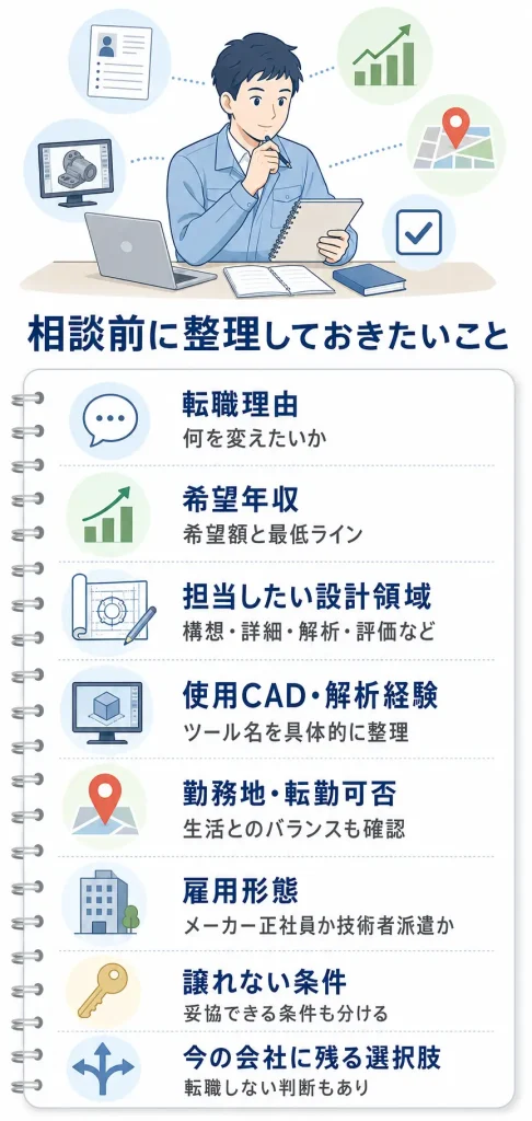 転職エージェント相談前の整理シート