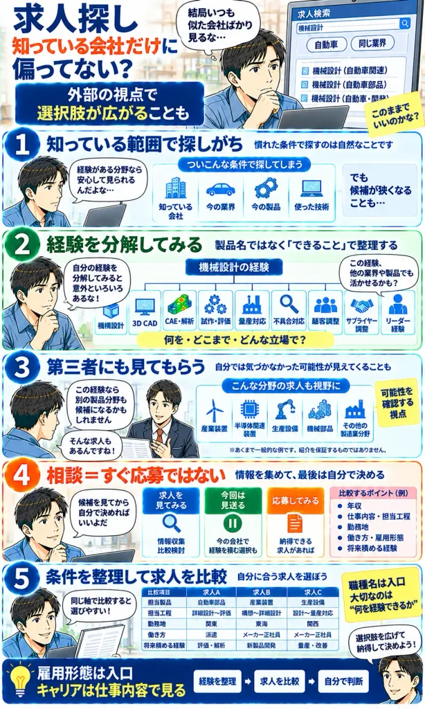 自分だけの求人検索から、外部視点で候補を広げる