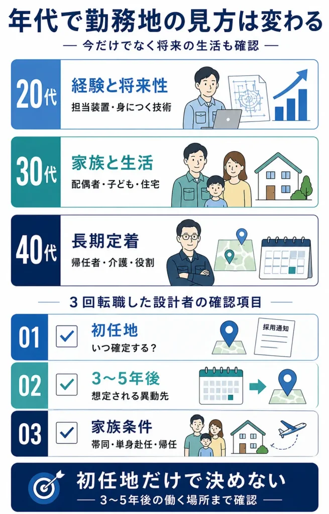 年代で変わる勤務地の優先順位