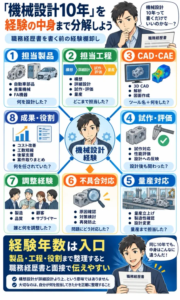 機械設計経験の棚卸しマップ