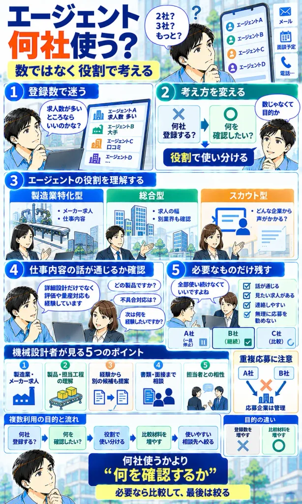 転職エージェントを複数使うときの考え方