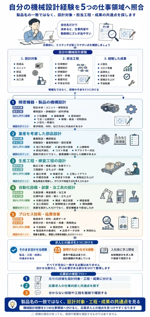 機械設計経験とエプソンの仕事領域を照合する方法