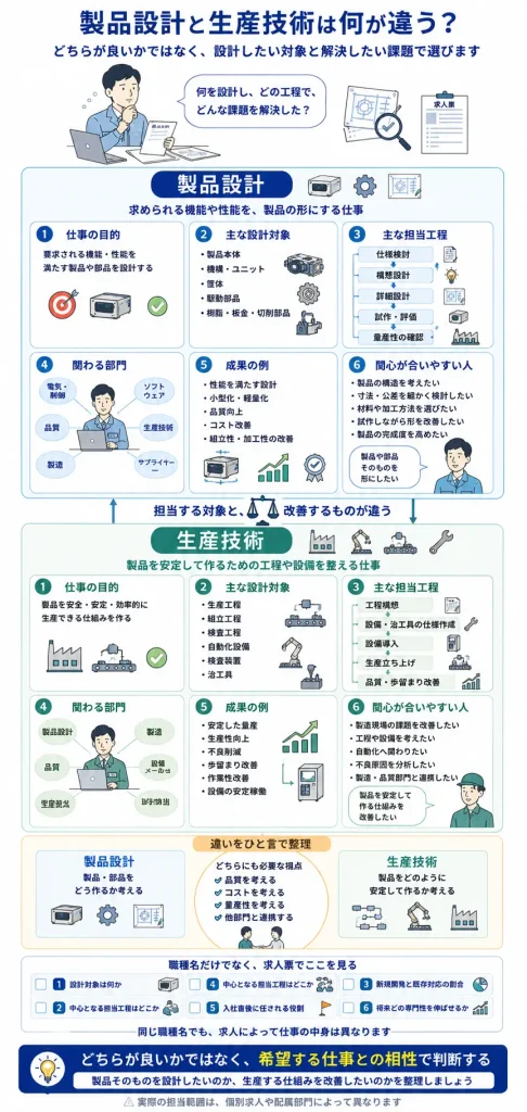製品設計と生産技術の違い