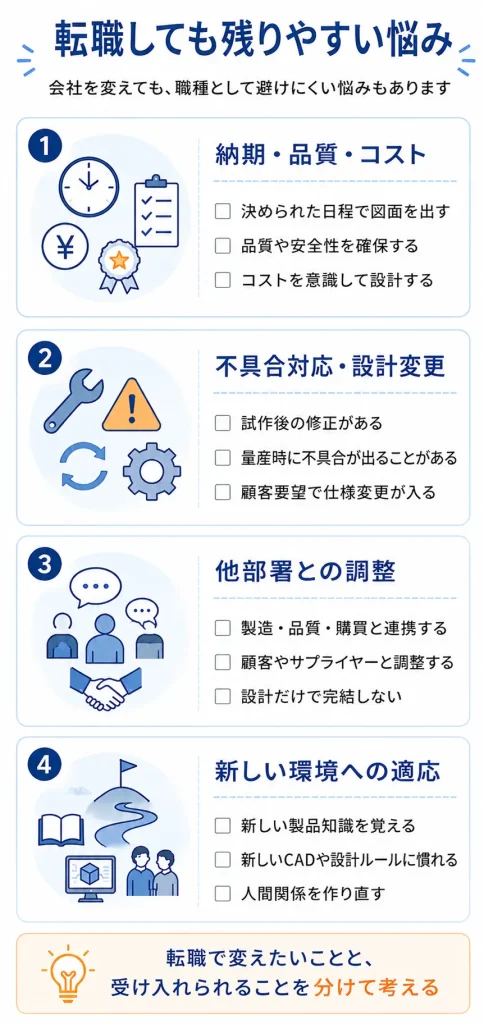 転職しても残りやすい機械設計職の悩み