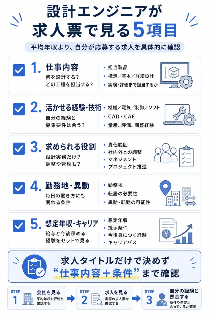 設計エンジニアが求人票で確認したいポイント